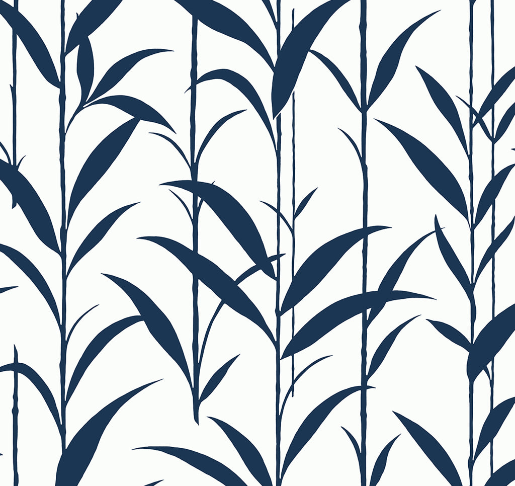Malibu PS Bamboo Silhouette Contemporary Botanical - Royal Blue | Peel and Stick Removable Wallpaper