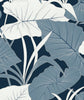 Malibu PS Elephant Leaves Tropical Botanical - Blue Lagoon | Peel and Stick Removable Wallpaper