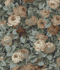 Malibu PS Rose Garden Traditional Floral - Midnight Blue & Cafe | Peel and Stick Removable Wallpaper