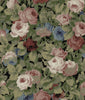 Malibu PS Rose Garden Traditional Floral - Olive and Wine | Peel and Stick Removable Wallpaper