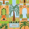 Malibu PS Tropical Facade Contemporary Novelty - Orange | Peel and Stick Removable Wallpaper
