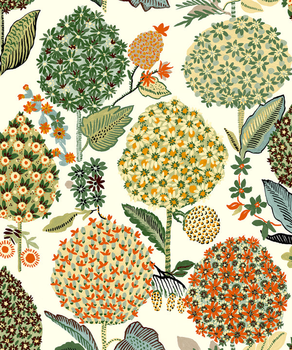 Malibu Ps Blooming Bulbs Contemporary Floral - Melon & Spruce | Peel and Stick Removable Wallcovering