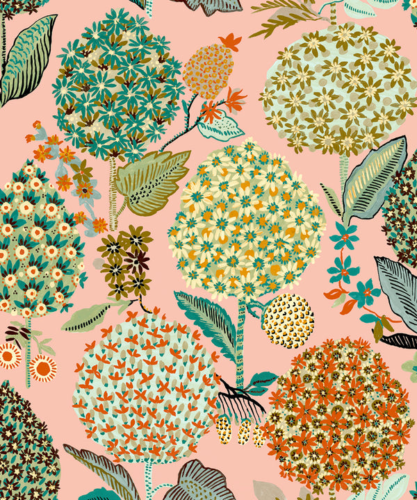 Malibu Ps Blooming Bulbs Contemporary Floral - Posy Pink | Peel and Stick Removable Wallcovering
