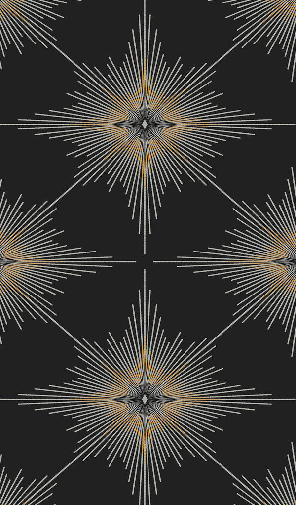 Malibu Ps Stellar Geo Contemporary Geometric - Ebony | Peel and Stick Removable Wallcovering