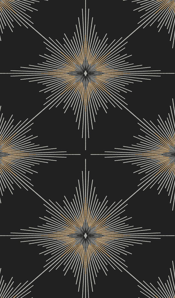 Malibu PS Stellar Geo Contemporary Geometric - Ebony | Peel and Stick Removable Wallpaper