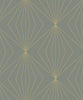 Malibu PS Gem Geometric Contemporary Geometric - Grey & Metallic Gold | Peel and Stick Removable Wallpaper