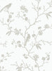 Malibu PS Songbird Chinoiserie Transitional Chinoiserie - Nickel | Peel and Stick Removable Wallpaper