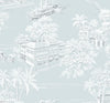 Malibu PS Coastline Toile Coastal Toile - Blue Mist | Peel and Stick Removable Wallpaper