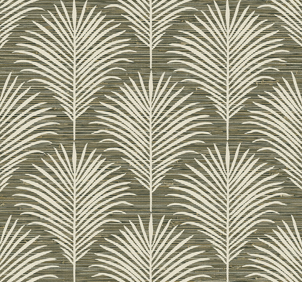 Malibu Ps Grassland Palm Coastal Botanical - Charcoal & Sand | Peel and Stick Removable Wallcovering