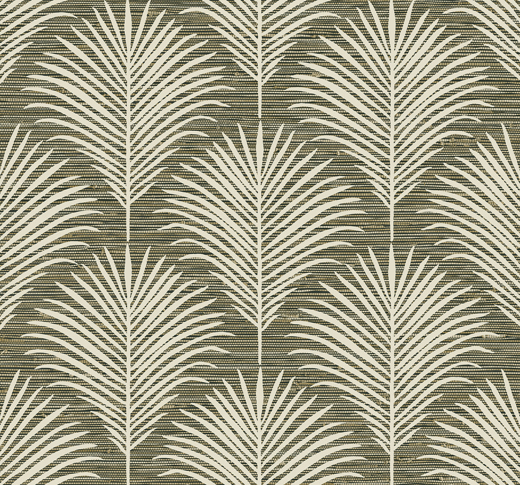 Malibu PS Grassland Palm Coastal Botanical - Charcoal & Sand | Peel and Stick Removable Wallpaper