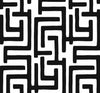 Malibu PS Graphic Maze Contemporary Abstract - Black | Peel and Stick Removable Wallpaper