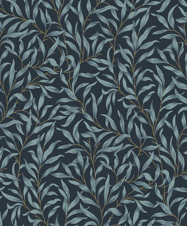 Malibu Ps Willow Trail Vintage Botanical - Aegean Blue | Peel and Stick Removable Wallcovering