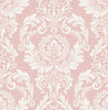 Malibu PS Cora Damask Transitional Damask - Light Pink | Peel and Stick Removable Wallpaper