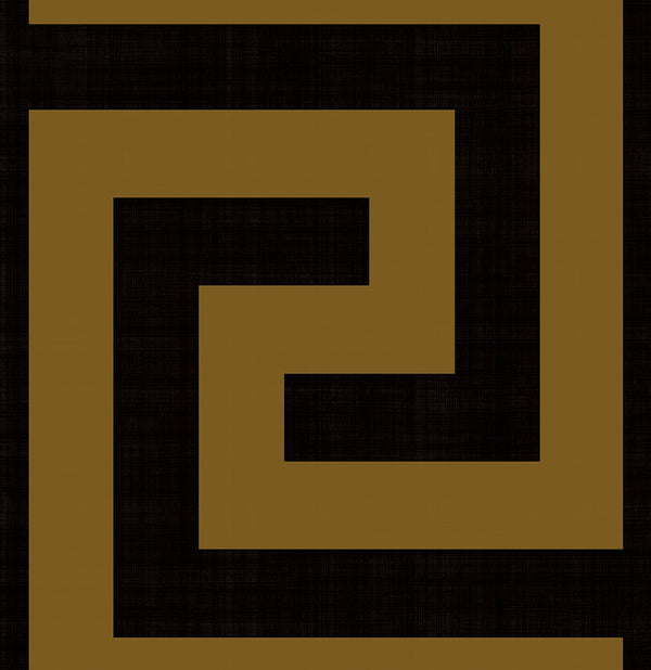 Malibu Ps Maze Geo Contemporary Geometric - Ebony & Gold | Peel and Stick Removable Wallcovering