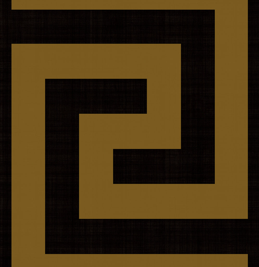 Malibu PS Maze Geo Contemporary Geometric - Ebony & Gold | Peel and Stick Removable Wallpaper