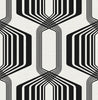 Malibu PS Striped Geo Contemporary Geometric - Ebony | Peel and Stick Removable Wallpaper
