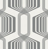 Malibu PS Striped Geo Contemporary Geometric - Metallic Silver | Peel and Stick Removable Wallpaper