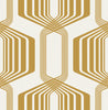 Malibu PS Striped Geo Contemporary Geometric - Metallic Gold | Peel and Stick Removable Wallpaper