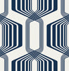 Malibu PS Striped Geo Contemporary Geometric - Blue Sapphire | Peel and Stick Removable Wallpaper