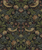 Malibu PS Strawberry Garden Vintage Botanical - Black | Peel and Stick Removable Wallpaper