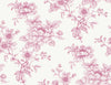Malibu PS Sketched Floral Contemporary Floral - Pink | Peel and Stick Removable Wallpaper