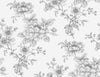 Malibu PS Sketched Floral Contemporary Floral - Grey | Peel and Stick Removable Wallpaper