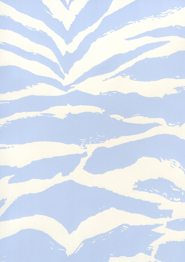 Nairobi Powder Blue on Almost White Screen Printed | China Seas