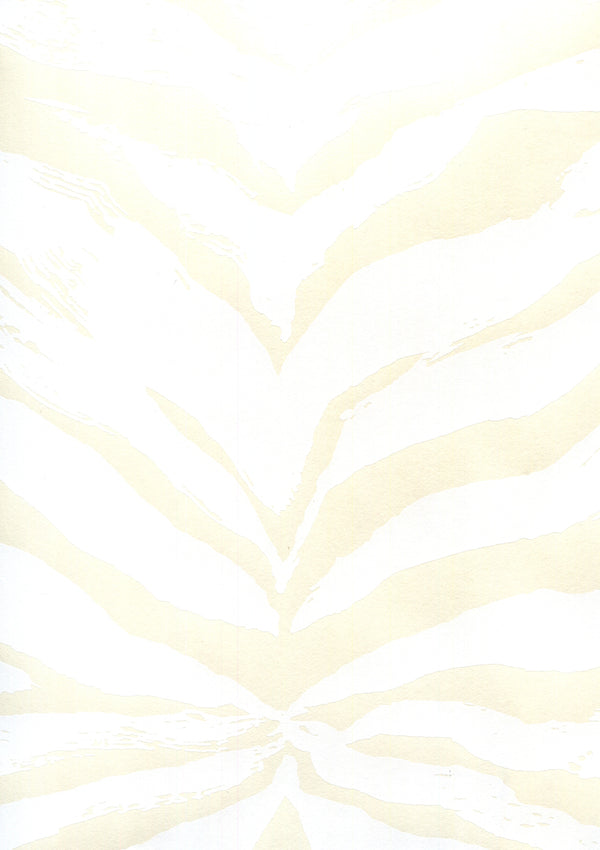 Nairobi White on Almost White Screen Printed - Off-White Commercial Wallcovering | China Seas