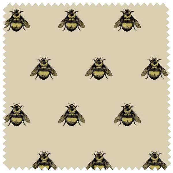 Napoleon Bee Linen Black & Pale Gold | Timorous Beasties Fabric