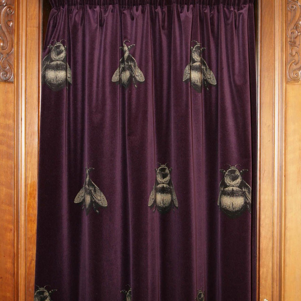 Napoleon Bee Velvet Black & Gold on Aubergine