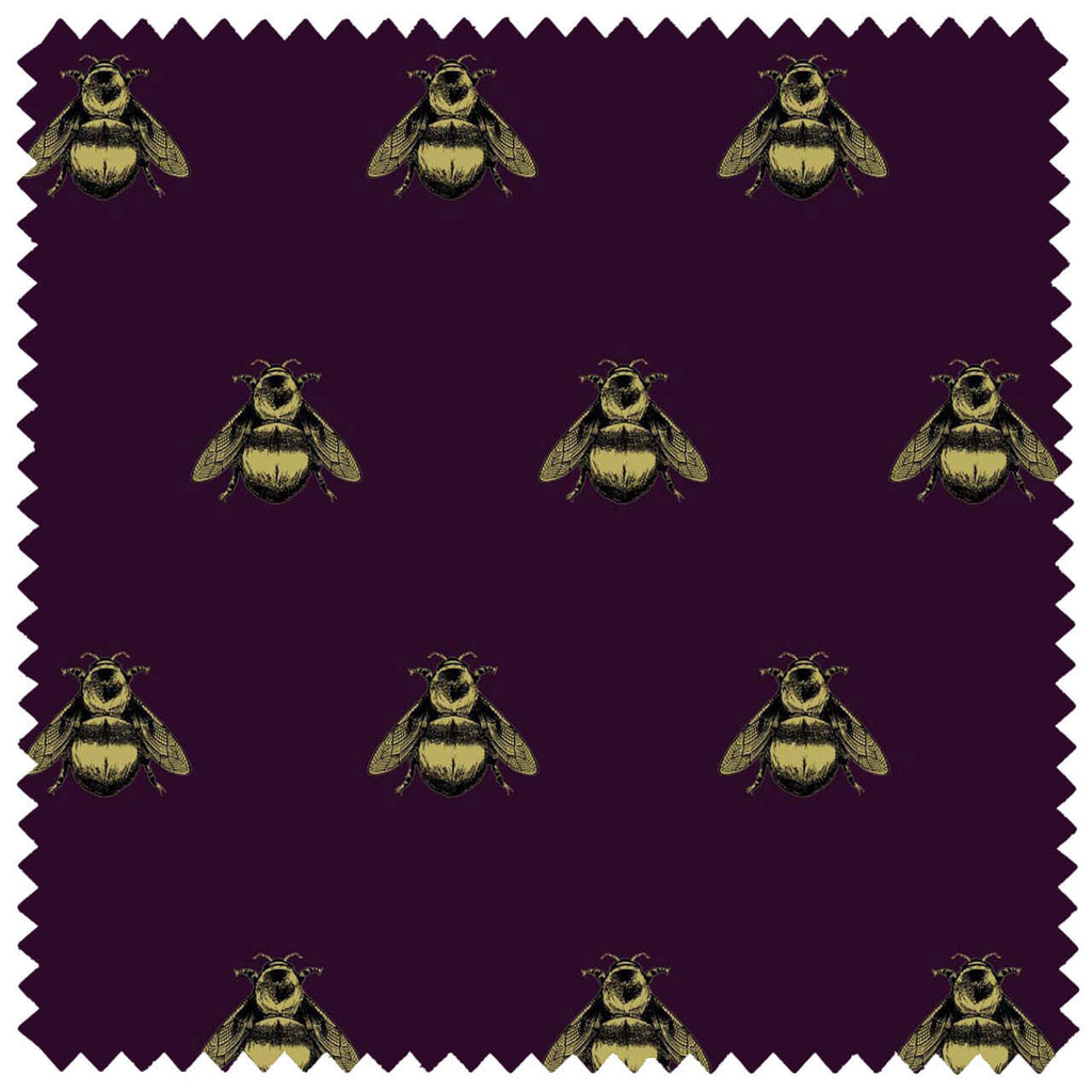 Napoleon Bee Velvet Black & Gold on Aubergine
