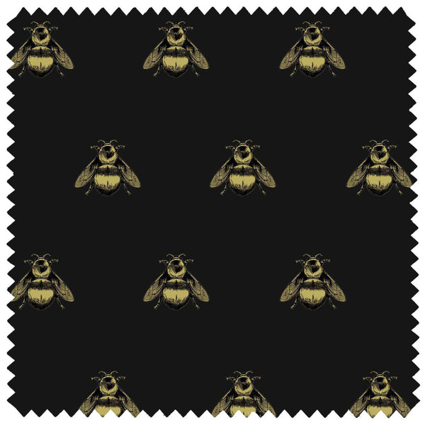 Napoleon Bee Velvet Black & Gold on | Timorous Beasties Fabric