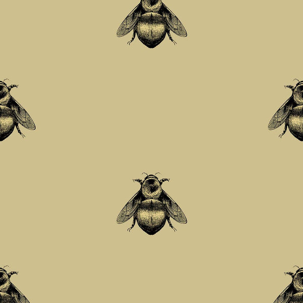 Napoleon Bee Black & Gold on Gold | Timorous Beasties Wallcovering