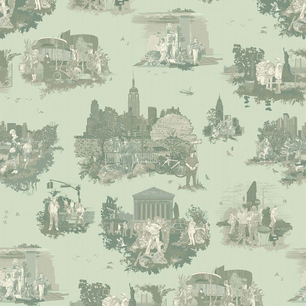 New York Toile Greens
