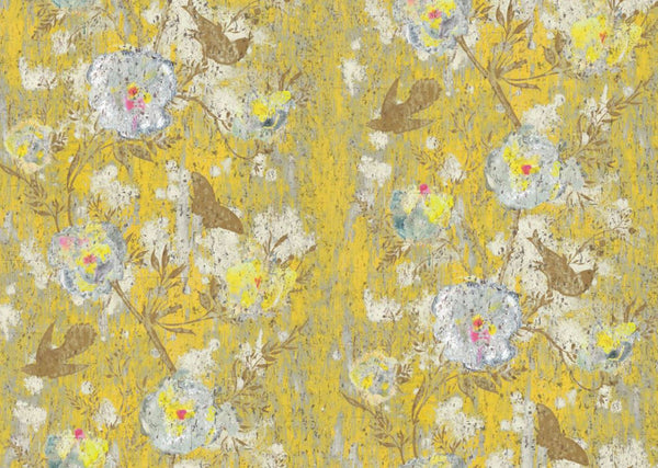 Nightingale Cork Mustard | Timorous Beasties Wallcovering
