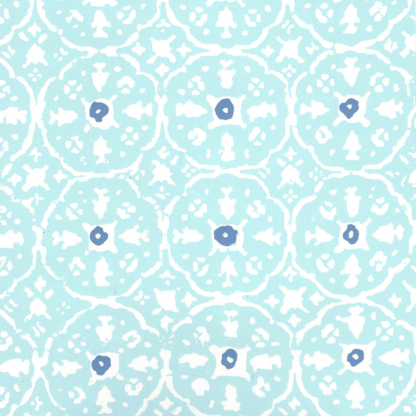 Nitik II New Blue Blue on Almost White Screen Printed | China Seas