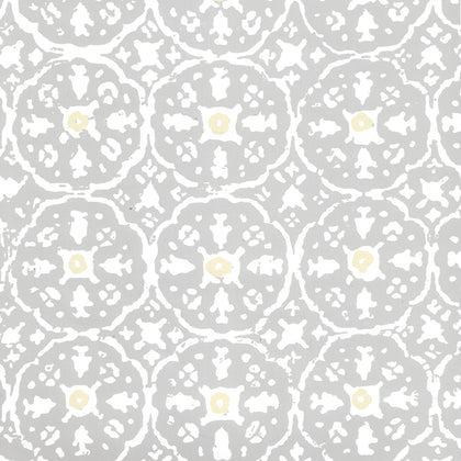 Nitik II Polar Gray Cream on White Screen Printed | China Seas