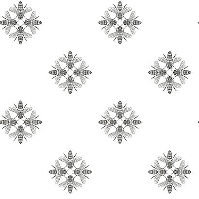 Teignmouth Charcoal White Wallcovering | Jeffrey Stevens