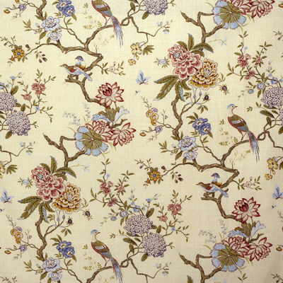 Samples and Purchasing available for Oriental Bird - Stone Red By G P & J Baker | Mallory Collection |Botanical & Floral Flora & Fauna Multipurpose Print at Designer Wallcoverings and Fabrics
