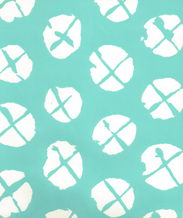 Obi II Reverse Turquoise on Almost White Screen Printed | China Seas
