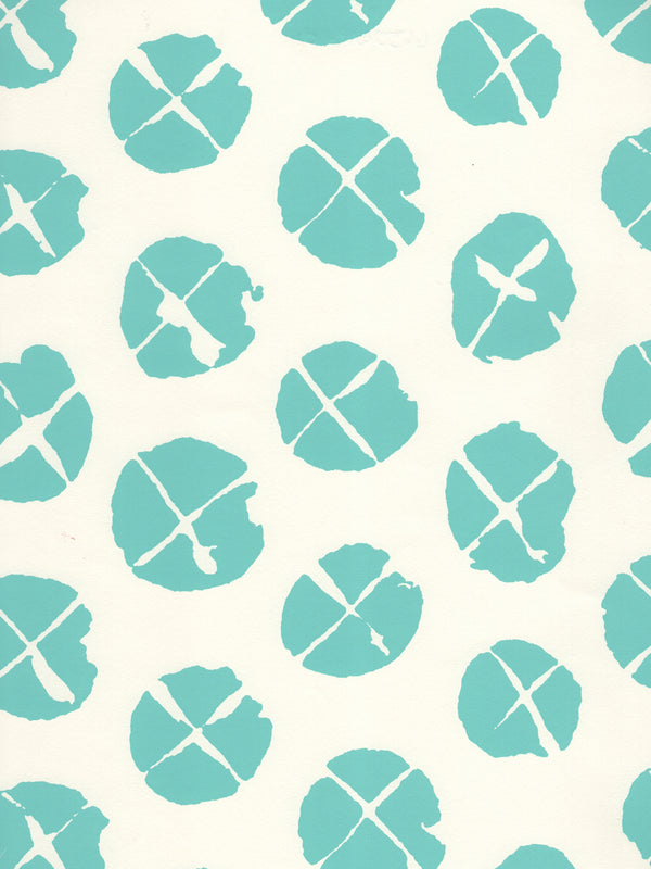 Obi II Turquoise on Almost White Screen Printed | China Seas