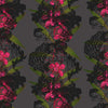 Oriental Orchid Reds & Greens on Black