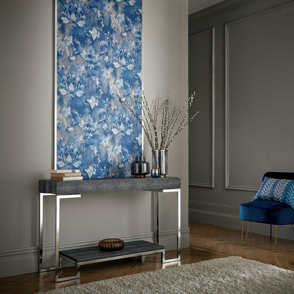 Ornamenta - Indigo Blue Wallcovering | 1838 Wallcoverings