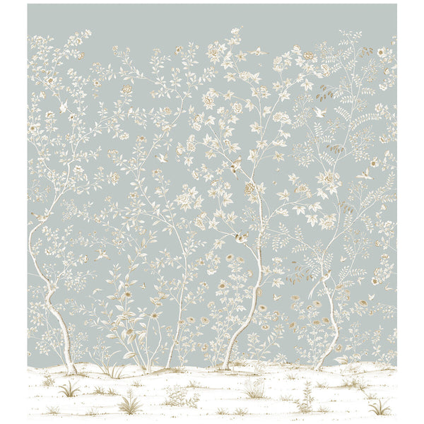 Beaujeu Wp - Grey Grey By Lee Jofa | Aerin Wallcoverings | Botanical & Floral Wallcovering Print