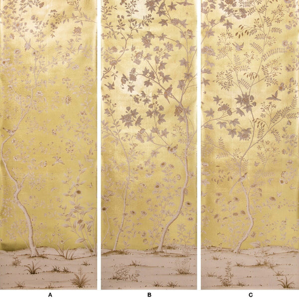 Beaujeu Mp - Gold Gold By Lee Jofa | Aerin Wallcoverings | Botanical & Floral Wallcovering Print
