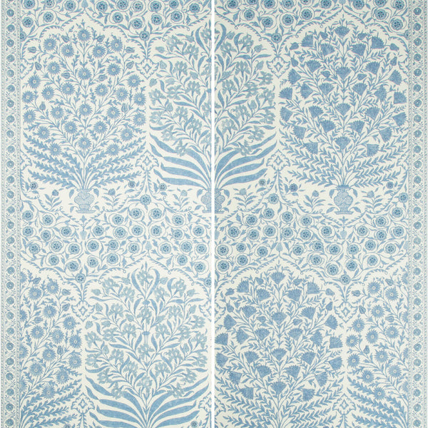 Sameera Paper - Blue/Indigo Blue By Lee Jofa | Oscar De La Renta Wallcovering | Botanical & Floral Wallcovering Print