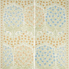 Samples and Purchasing available for Sameera Paper - Sapphire/Gold Multi By Lee Jofa | Oscar De La Renta Wallpaper | Botanical & Floral Wallcovering Print at Designer Wallcoverings and Fabrics