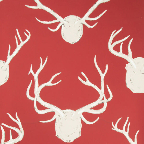 Antlers Paper - Red Red By Lee Jofa | Lodge Ii Wallcovering | Animal/Insects Wallcovering Print