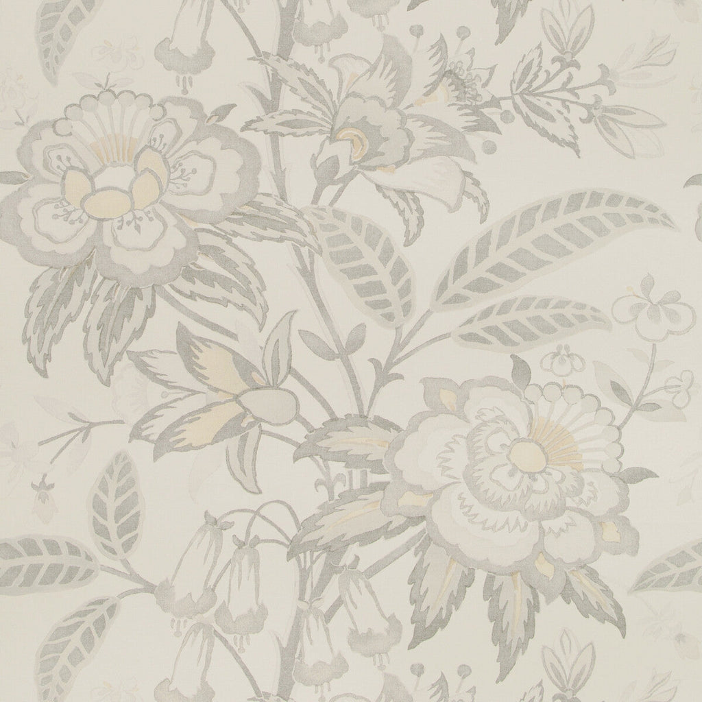 Samples and Purchasing available for Davenport Paper - Cloud Light Grey By Lee Jofa | Westport |Botanical & Floral  Wallcovering Print at Designer Wallcoverings and Fabrics