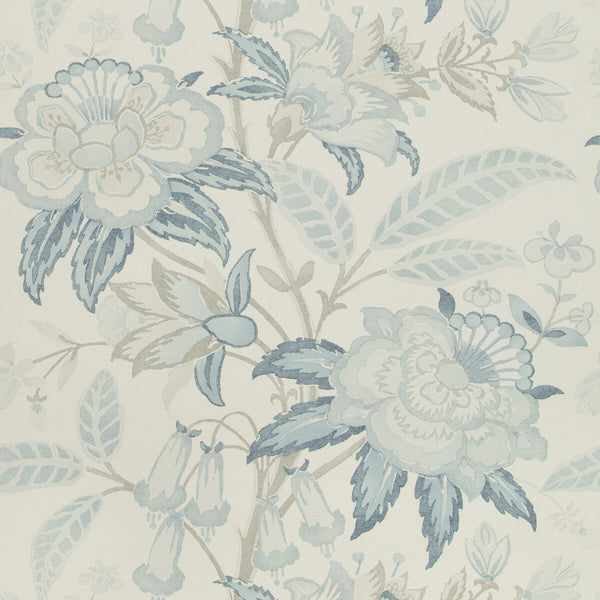 Davenport Paper - Frost Blue Blue By Lee Jofa | Westport |Botanical & Floral  Wallcovering Print